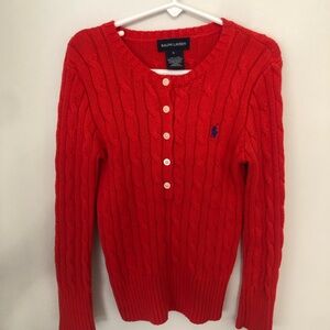 Girls size 6 red Ralph Lauren sweater - good condition and taken well care of